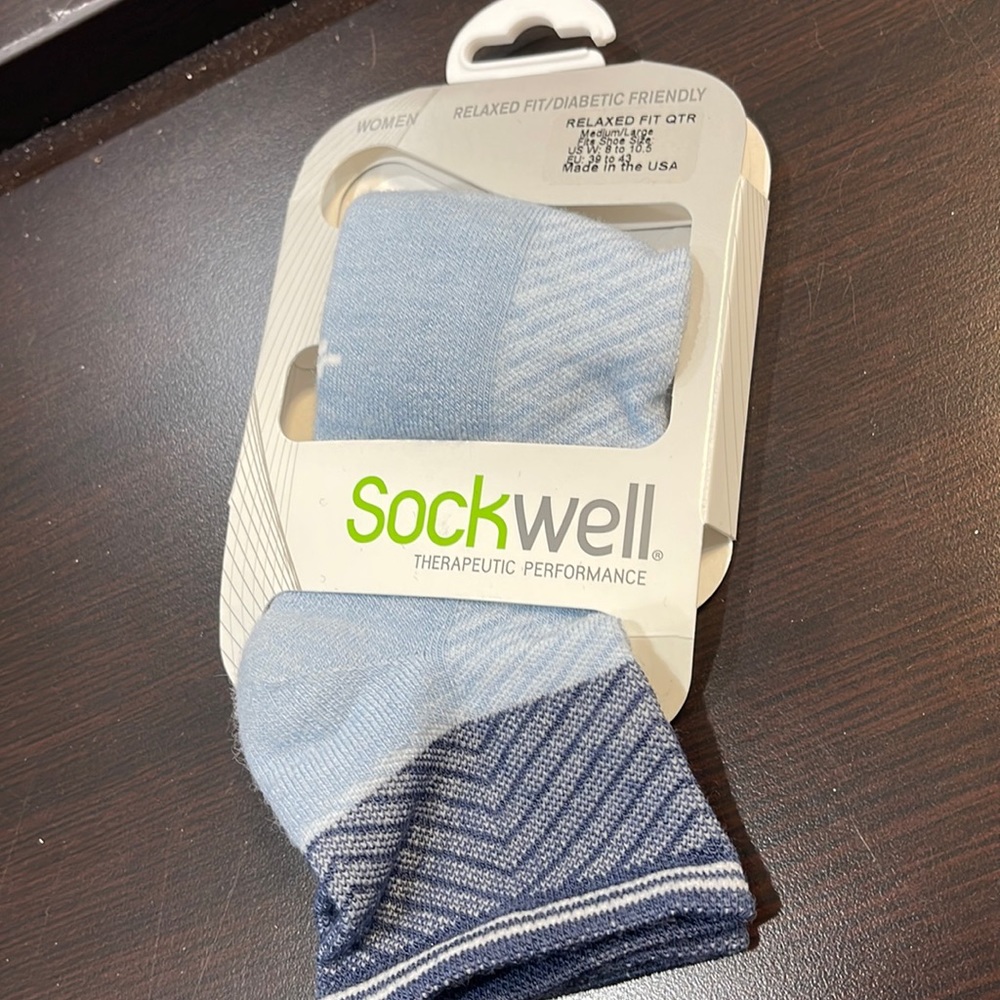Sockwell Relaxed Fit Quarter women’s merino socks in chambray blue